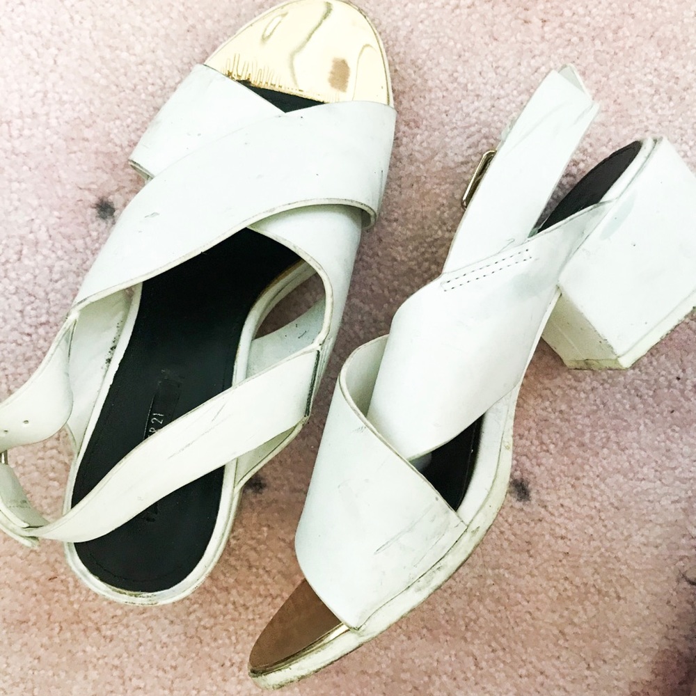 Chunky wedges with golden toes